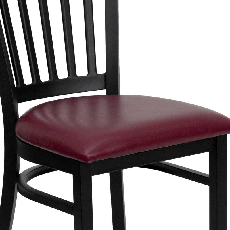 Vertical Back Metal Restaurant Chair - 17"W x 20.25"D x 34.25"H - 17"W x 20.25"D x 34.25"H