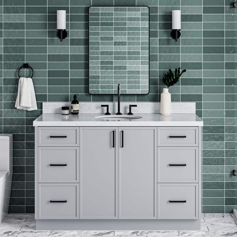 Ariel K55CWOVO Kelly 55" Free Standing Single Basin Vanity Set with - Grey