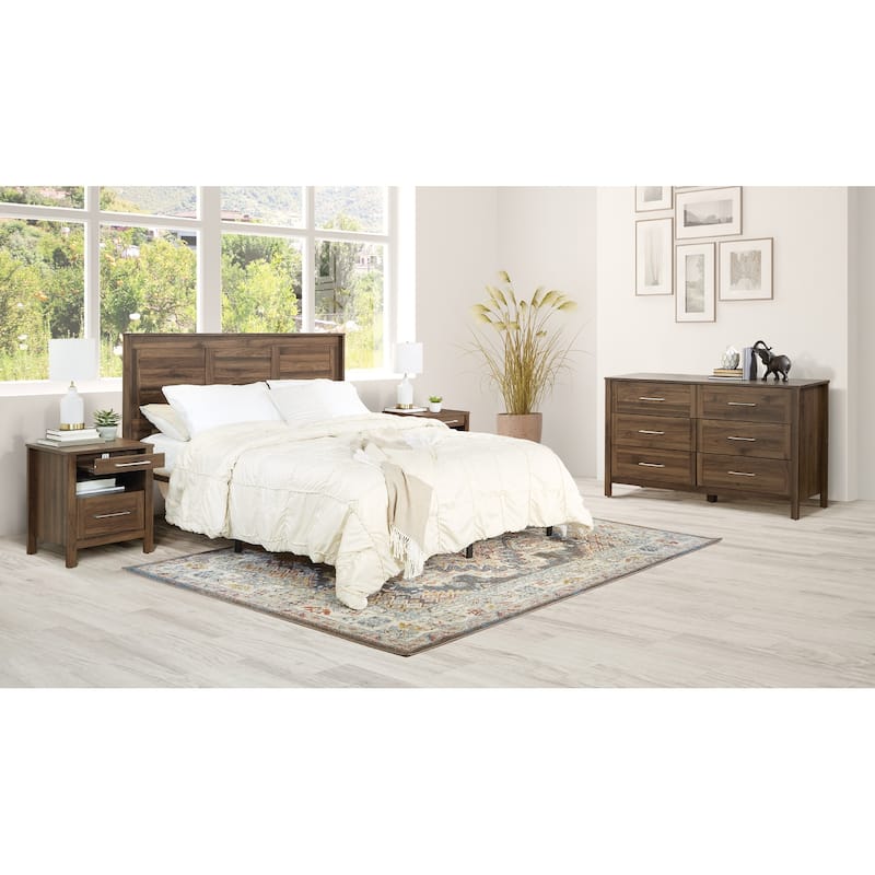 Stonebrook 4 Piece Bedroom Set - Classic Walnut (6 Drawer)
