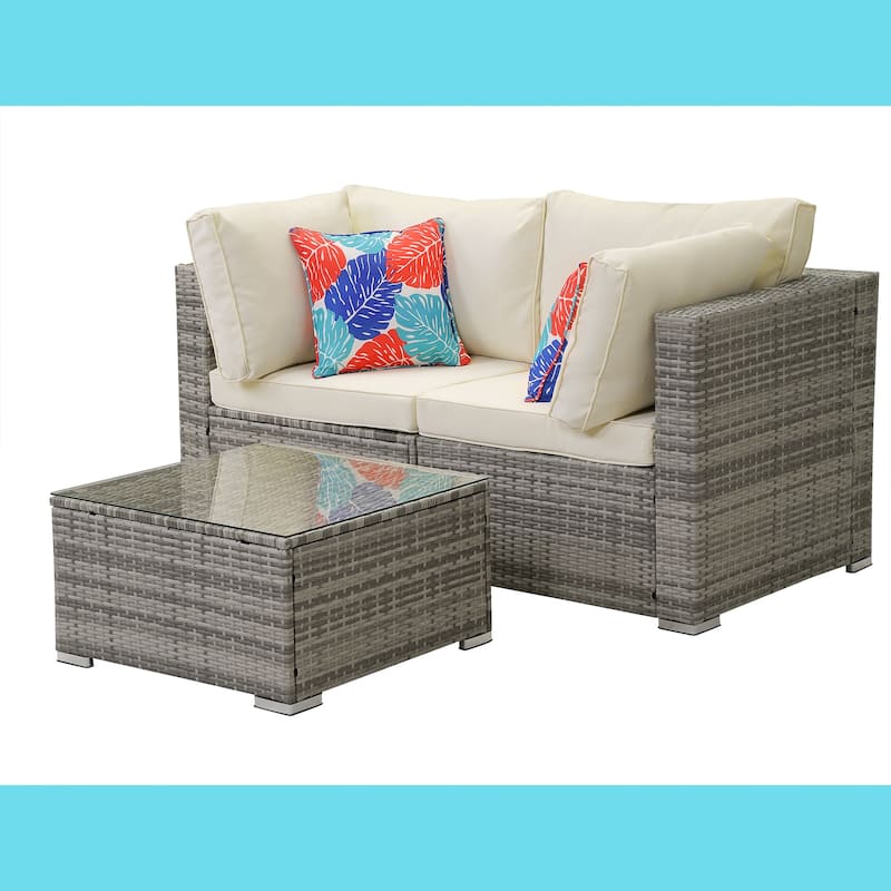 7 Pieces Outdoor Conversation Sets Patio Sectional Furniture Set--Clearance