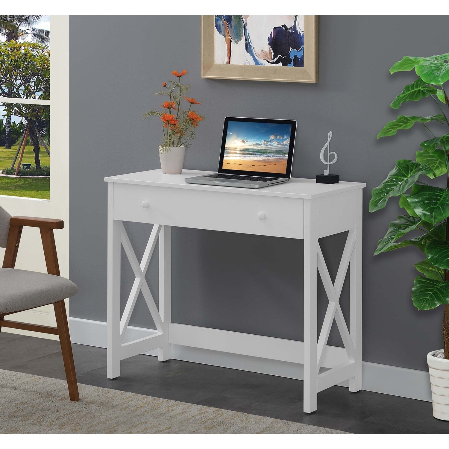 Home Office Desk 36 Inch - Modern Computer Writing Table with Drawer