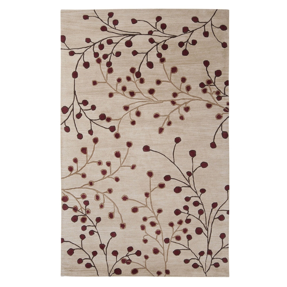Sakura Handmade Transitional Floral Wool Area Rug