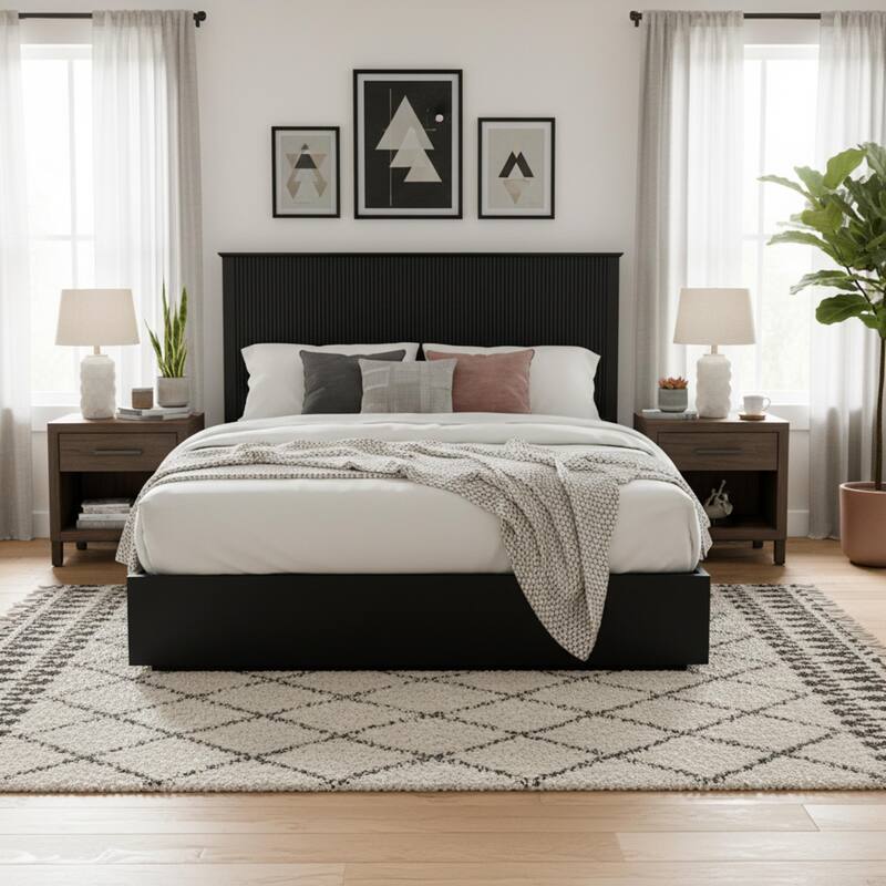 Christopher Knight Home - Brookhaven Modern Wooden Panel Bed with Vertical Slat Headboard