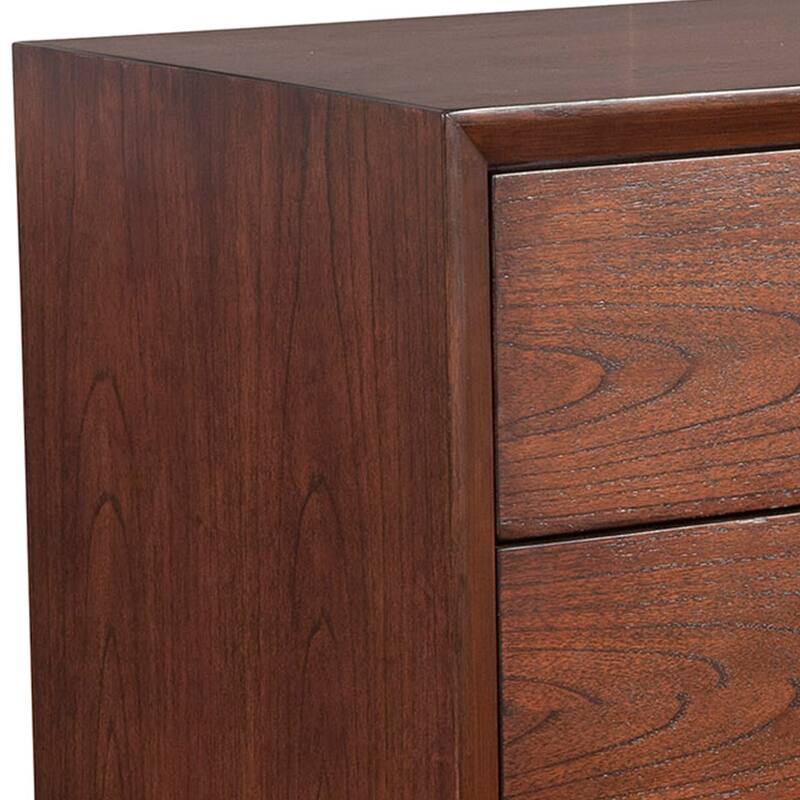 33 Inch Wooden Chest with 3 Drawers, Small, Brown