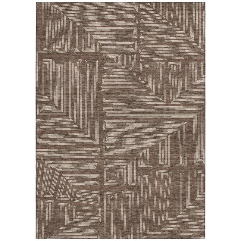HomeRoots Geometric Transitional Rectangle Outdoor Rug