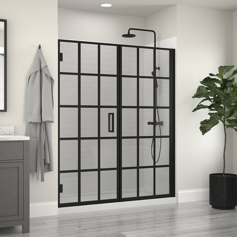 Miseno MSD4874-GRH Violeta 74" High x 48" Wide Hinged Frameless Shower