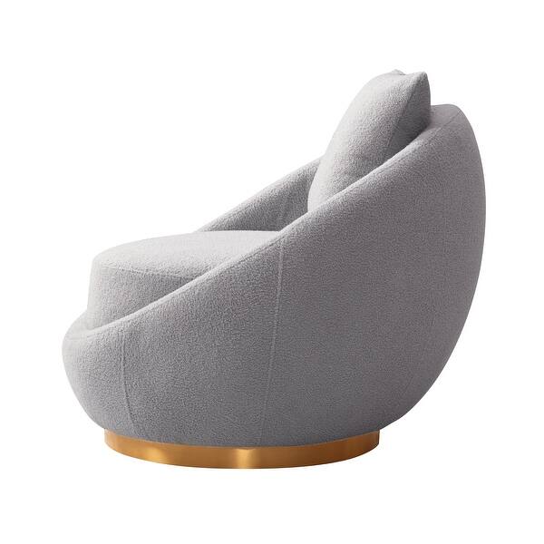 Chic Home St Martin Swivel Accent Chair Cozy Plush Shearling