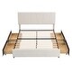 preview thumbnail 19 of 22, Modern & Simple Style Queen Size Upholstery Wood Platform Bed with Four Drawers,Adjustable Headboard