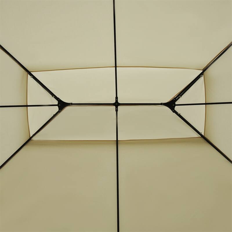 Outsunny Patio Gazebo,Outdoor Gazebo Canopy Shelter with Curtains