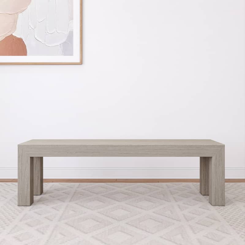 Plank and Beam Solid Wood Modern Dining Bench - 61"