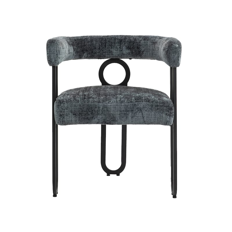 Chenille/Leather Upholstered Contemporary Designed Side Dining Chairs（set of 2）