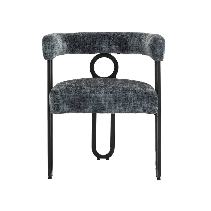 Mid-Century 2-Piece Barrel Side Chairs Dining Chair Armchair with Curved Backrest,Grey