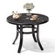preview thumbnail 9 of 12, Outdoor Cast Aluminum Patio Side Table Round Table with Umbrella Hole - 24.02" Dia. x 17.52" H