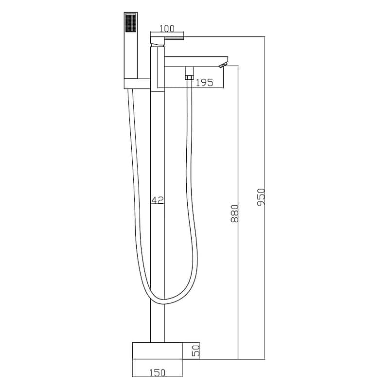 Topcraft Floor Mounted Bathtub Filler with Handheld Showerhead