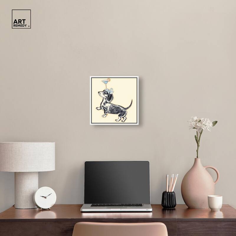 Martini Pup I Canvas by Art Remedy