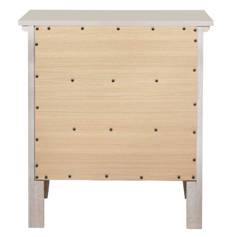 3-Drawer Wood Nightstand - 26" - Silver Champagne