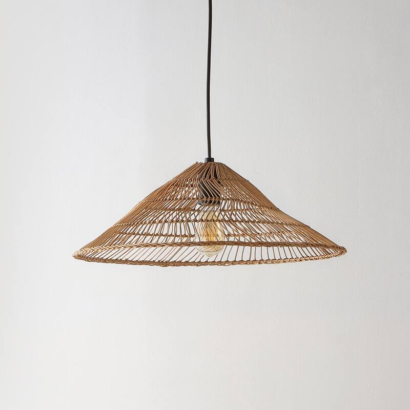 Lucas 1-Light Farmhouse Coastal 180" Cord Plug-In or Hardwired LED Pendant, by JONATHAN Y