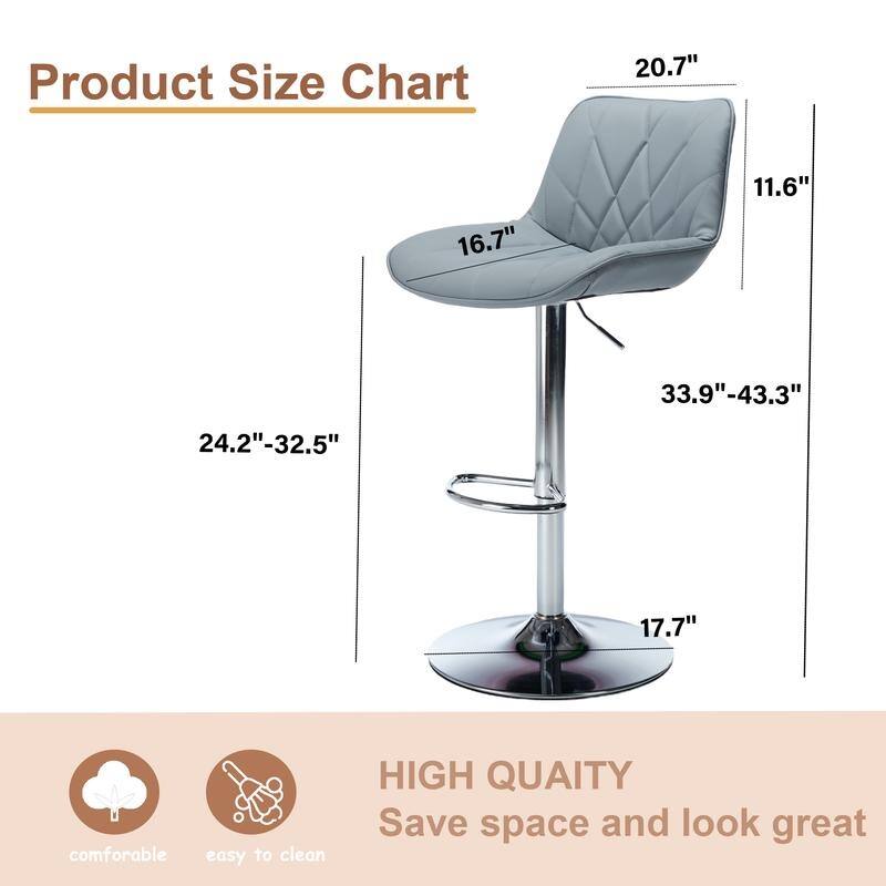 Adjustable Swivel Counter Height Bar Stool Set of 6