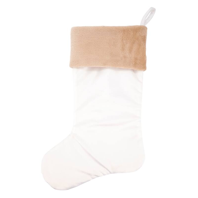 Festive Whimsy Reindeer Stocking - Ivory