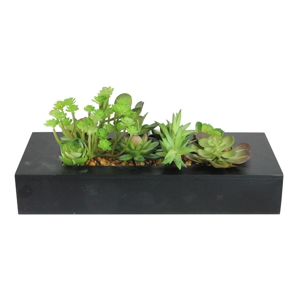 14" Artificial Succulent Plant Arrangement in Garden Box - N/A