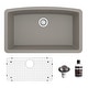 preview thumbnail 40 of 65, Karran Undermount Quartz 32 in. Single Bowl Kitchen Sink Kit Concrete