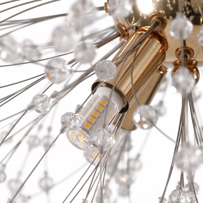 9 - Light Modern Metal Sputnik Pendant with Crystal Chandelier