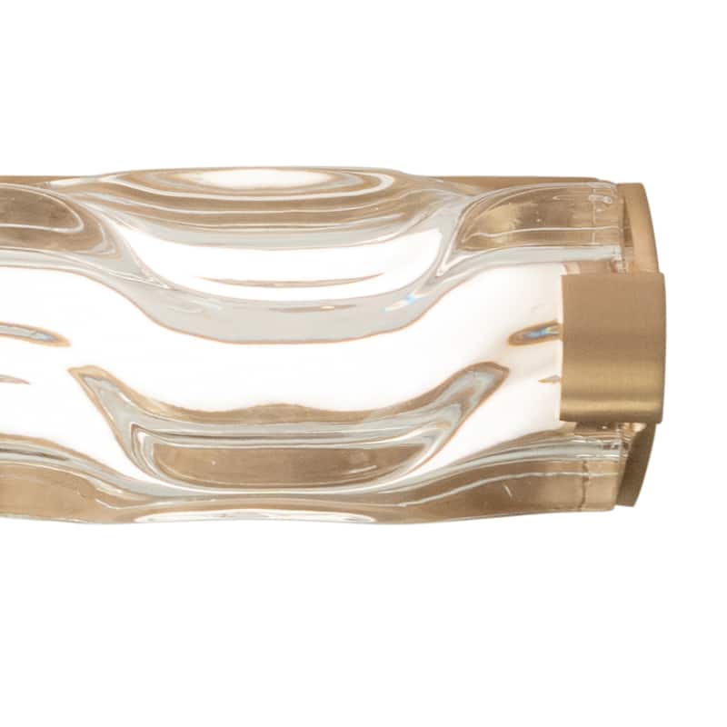 Marseille 1-Light Bathroom Vanity Lighting Fixture, Clear Wave Glass Shade, Dimmable, Integrated LED, Wall Mounted Sconce