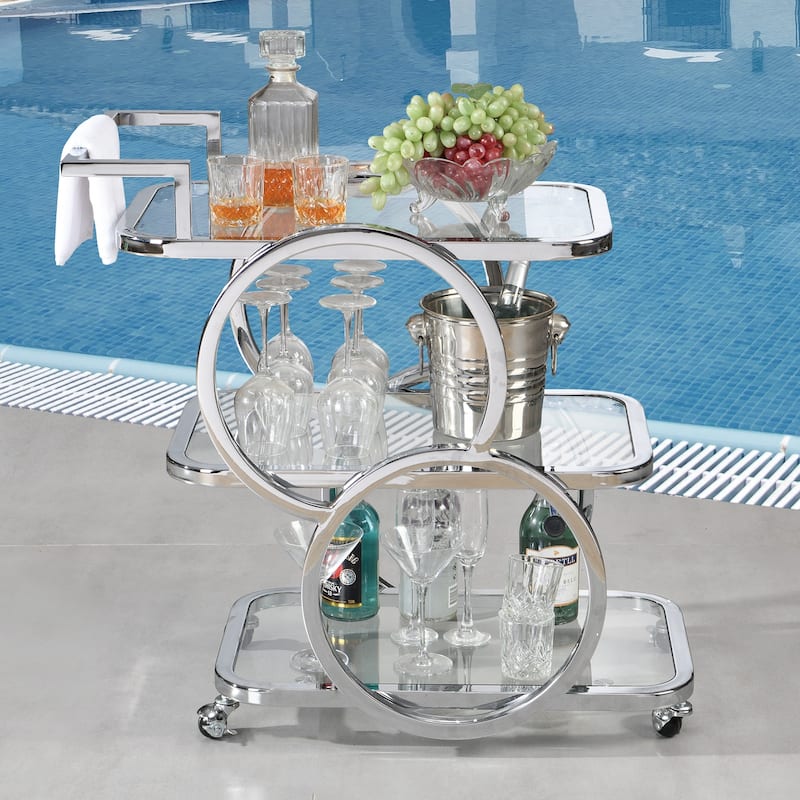 Metal Bar Cart Silver Bar Carts for the Home