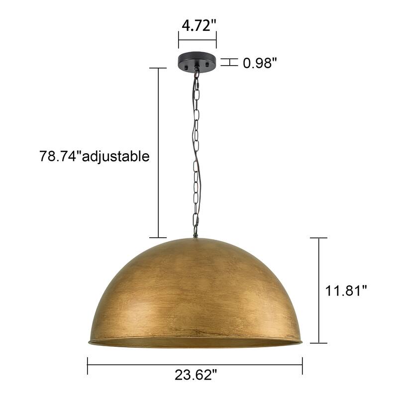 4-Light Modern Vintage Chandelier Dome Pendant Light - 23.62''
