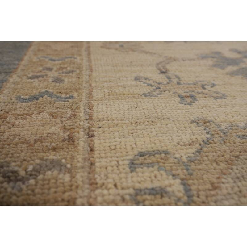 Gray Vegetable Dye Oushak Turkish Area Rug Hand-Knotted Wool Carpet - 8'9"x 11'9"
