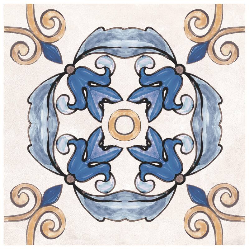 Merola Tile Toscana Giotto Decoro Mix 7-7/8" x 7-7/8" Porcelain Floor and Wall Tile