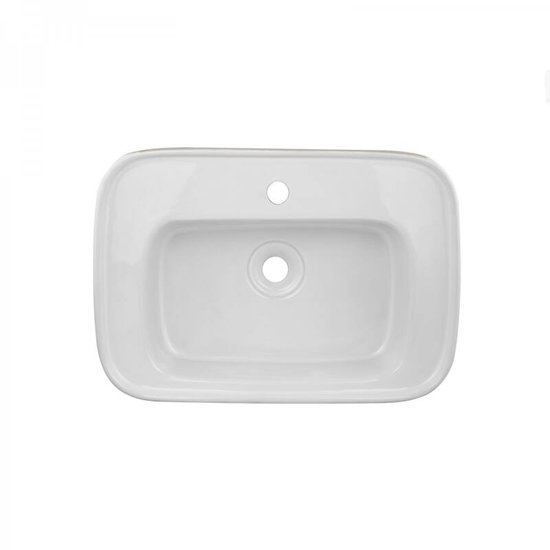 23.5" Rectangular White Ceramic Bathroom Vessel Sink