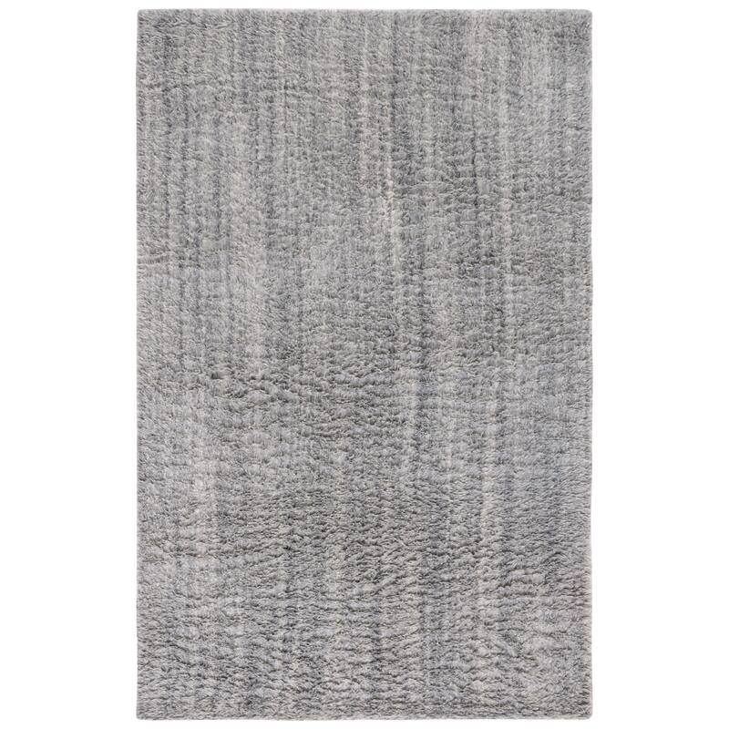 SAFAVIEH Handmade Casablanca Shag Valdis Wool Rug - 6' Square - Grey