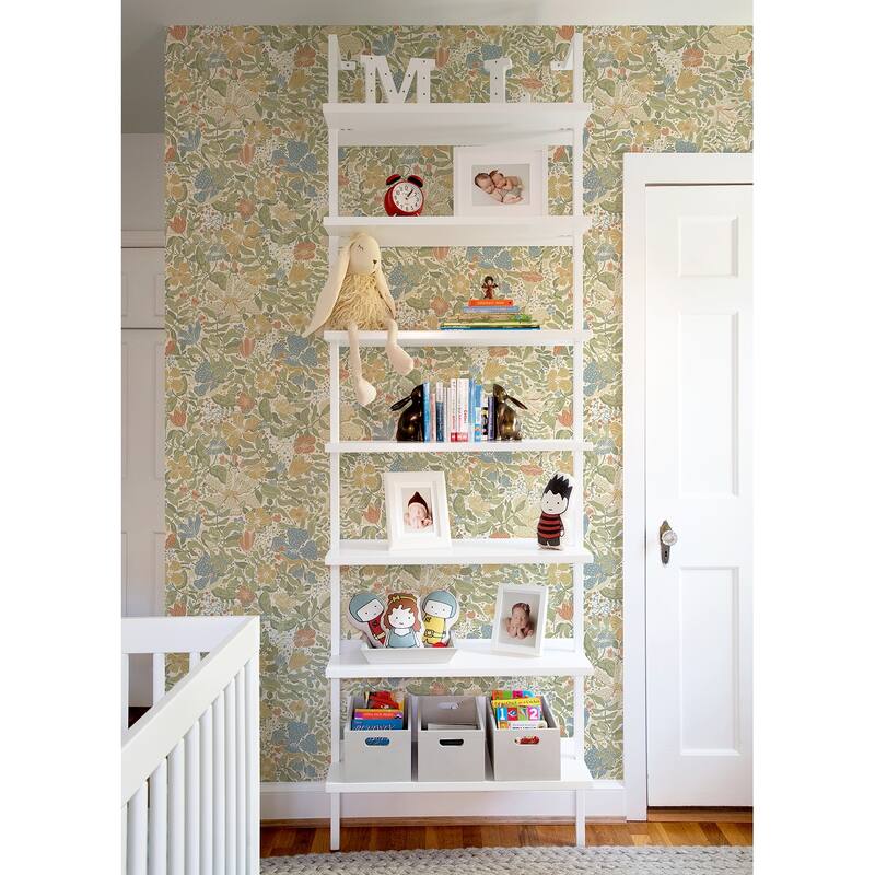 A-Street Prints Midsommar Light Green Floral Medley Wallpaper