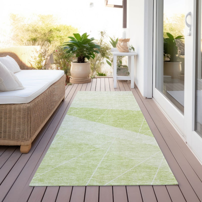 Machine Washable Indoor/ Outdoor Chantille Modern Prism Rug