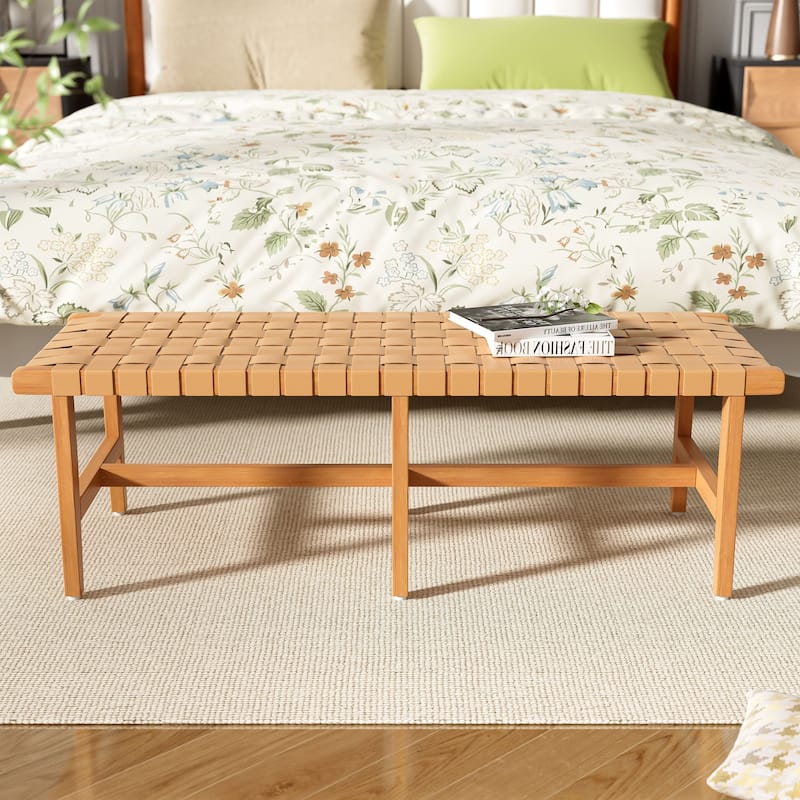 Christopher Knight Home - Elena Modernist Acacia Wood Bench - 54.5"L