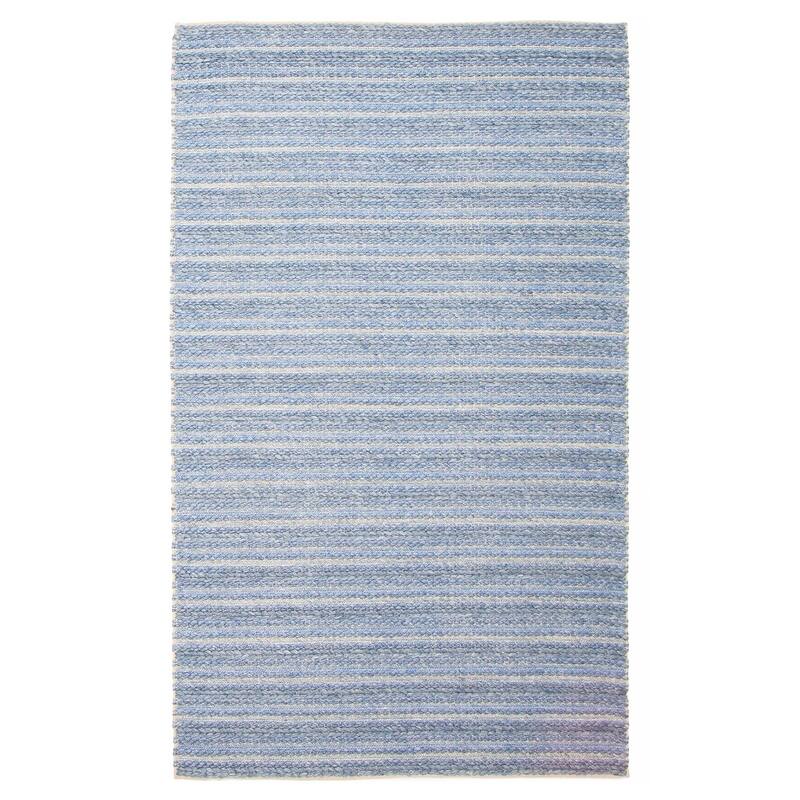 ECARPETGALLERY Braid weave Sienna Blue Wool Rug - 5'0 x 8'3 - Blue - 5'0 x 8'3