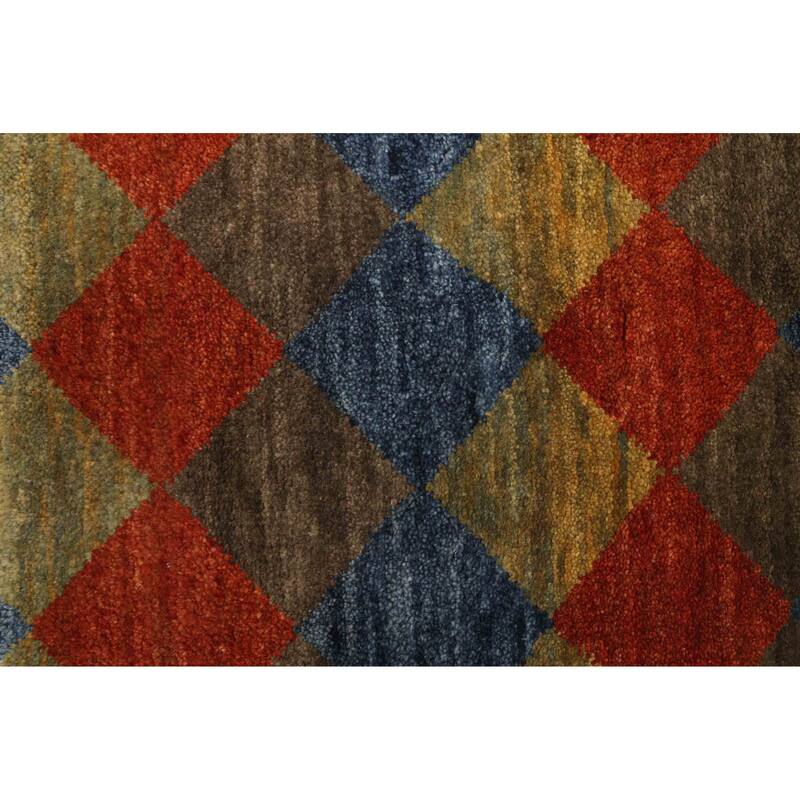 ECARPETGALLERY Hand-knotted Pak Finest Gabbeh Dark Blue Wool Rug - 4'7 x 6'7