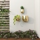 preview thumbnail 9 of 29, Gold, Black, Silver or White Metal Indoor Outdoor Floating Wall Planter (Set of 3) - S/3 9", 7", 6"H