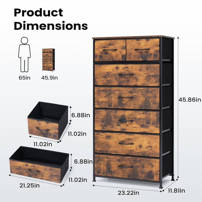 Pellebant 7-Drawer Storage Tower Organizer Chest Dresser