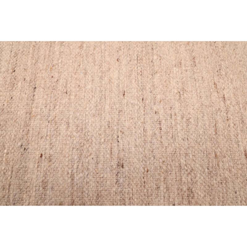 ECARPETGALLERY Flat-Weave Nevada Beige Wool Kilim - 8'0 x 9'10