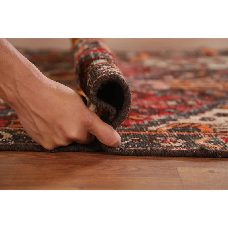 Hand Knotted Oriental 100% Wool Carpet Traditional Geometric Multi-Colored Bakhtiari Runner Rug - 9' 4'' X 3' 4''