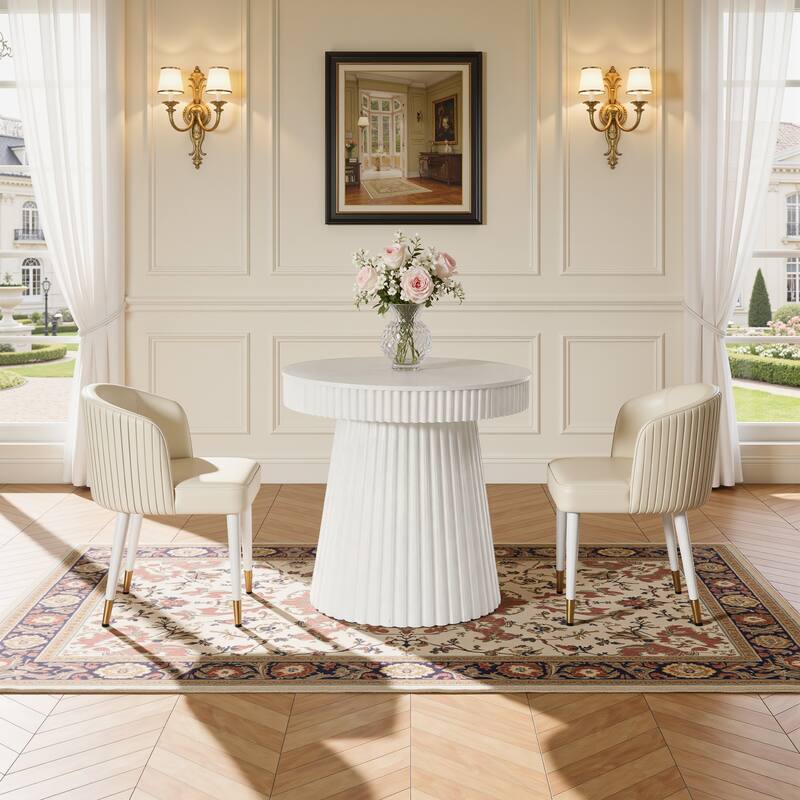 Small Dining Table, Modern Round Kitchen Table, 31.5" Circle Dining Tables for Kitchen, Dining Room, Living Room, Apartment