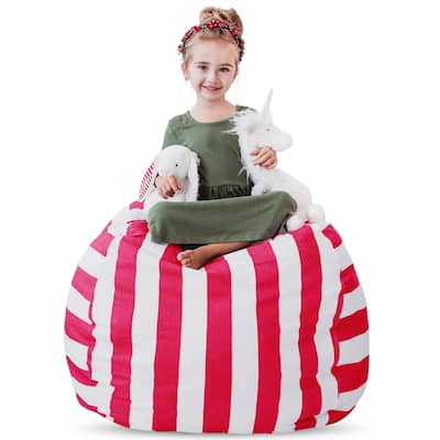 Stuff 'n Sit Large 33'' Bean Bag Storage Cover for Stuffed Animals & Toys, Giant Beanbag Chair for Plush