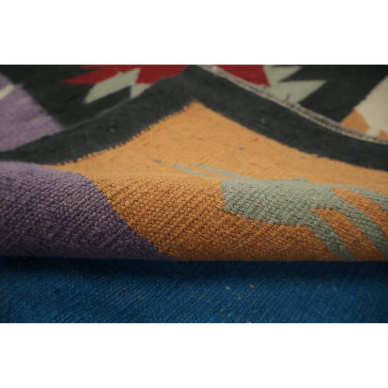 Hand Woven Oriental 100% Wool Carpet Southwestern Tribal Black Kilim Area Rug - 15' 5'' X 12' 2''