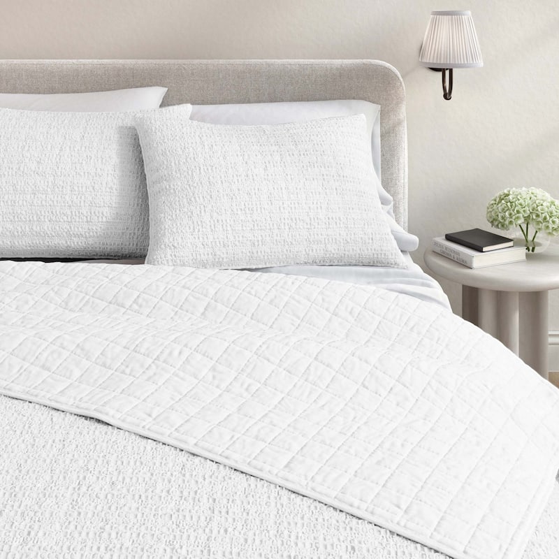 Linery & Co. Cotton Honeycomb Waffle Garment Washed Quilt Set