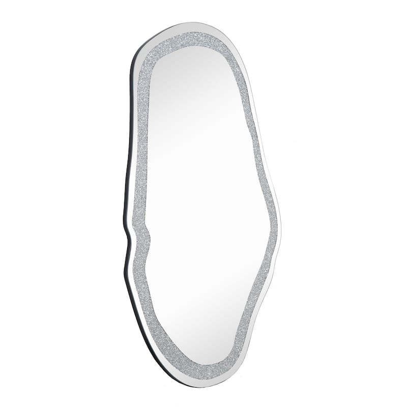 Sparkling Crystal Diamond Accent Wall Mirror Bathroom Vanity Mirror - 47.4'' H X 31.9" W x 0.6" D