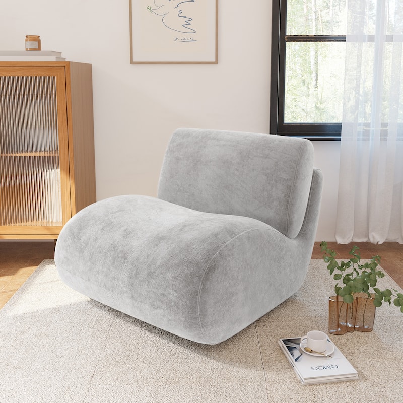 UIXE 33" Swivel Upholstered Aceent Chair Comfy Slipper Chair