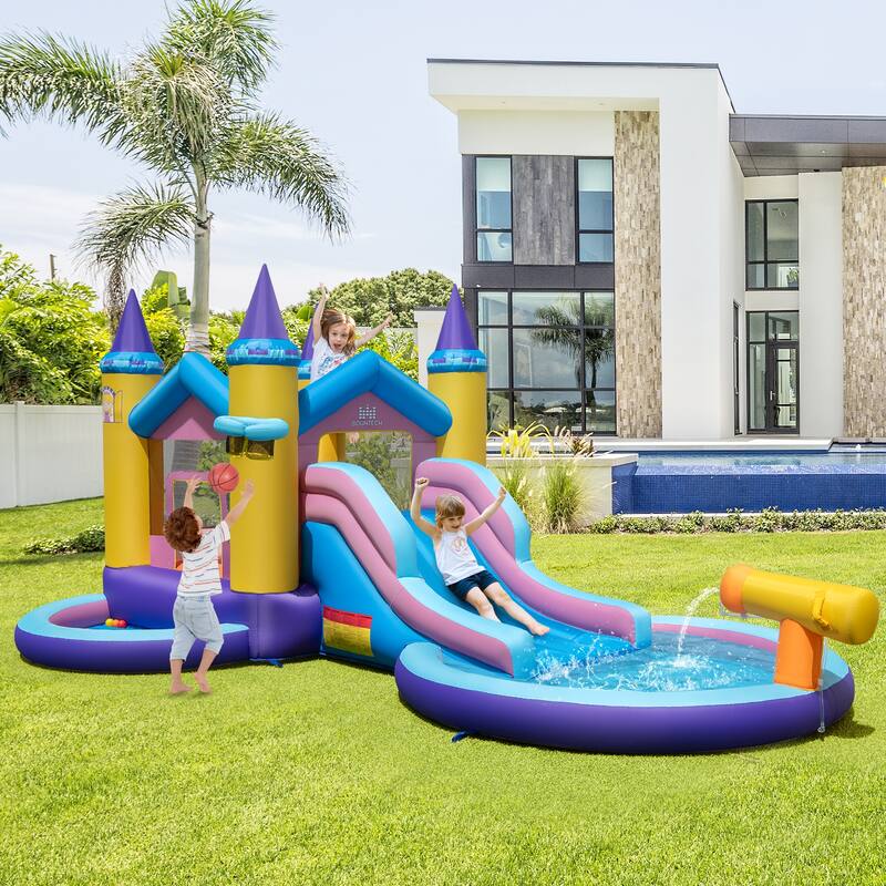 Costway Inflatable Water Slide with Slide Splash Pool (Without - as pic shows
