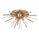 preview thumbnail 7 of 7, Aria 22.5-in Natural Brass 4 Light Mid Century Modern Sputnik Flush Mount Ceiling Fixture with Glass Accents